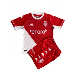 AS Monaco Voetbalshirt Kleuters/Kids Thuis Tenue 2021-2022 Korte Mouw