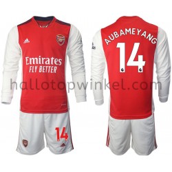 Arsenal Voetbalshirt Aubameyang 14 Kleuters/Kids Thuis Tenue 2021-2022 Lange Mouw