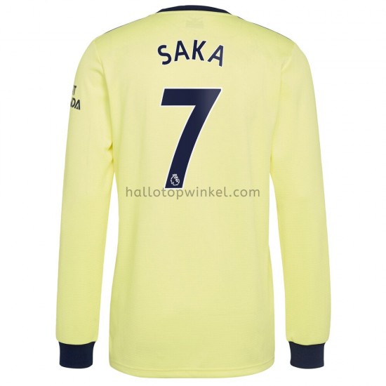 Arsenal Voetbalshirt Bukayo Saka 7 Uit Tenue 2021-2022 Lange Mouw