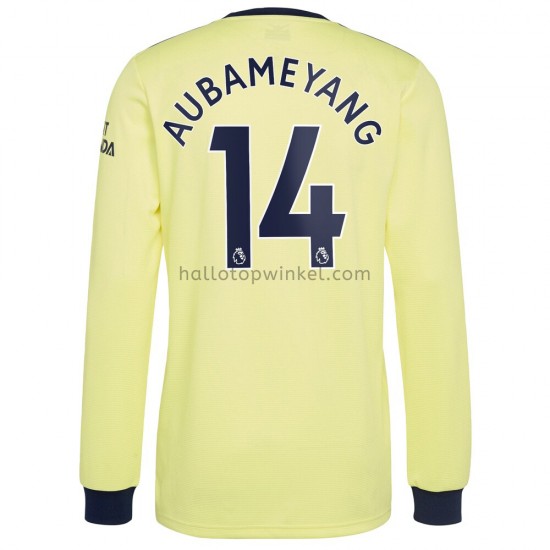 Arsenal Voetbalshirt Pierre-Emerick Aubameyang 14 Uit Tenue 2021-2022 Lange Mouw