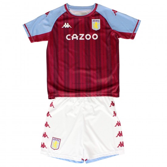 Aston Villa Voetbalshirt Kleuters/Kids Thuis Tenue 2021-2022 Korte Mouw