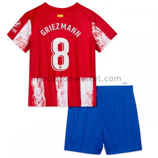 Atlético Madrid Voetbalshirt Antoine Griezmann 8 Kleuters/Kids Thuis Tenue 2021-2022 Korte Mouw