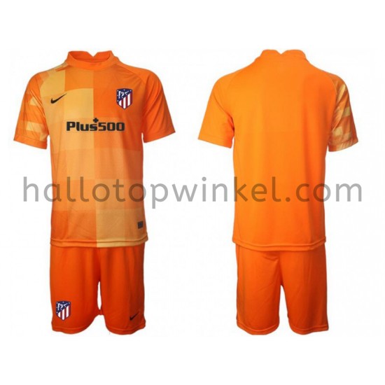 Atlético Madrid Voetbalshirt Doelman Kleuters/Kids Thuis Tenue 2021-2022 Korte Mouw