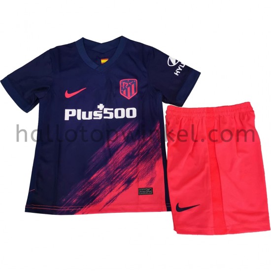 Atlético Madrid Voetbalshirt Kleuters/Kids Uit Tenue 2021-2022 Korte Mouw