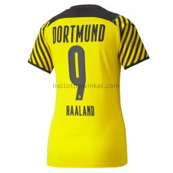 Borussia Dortmund Voetbalshirt Erling Haaland 9 Dames Thuis Tenue 2021-2022 Korte Mouw