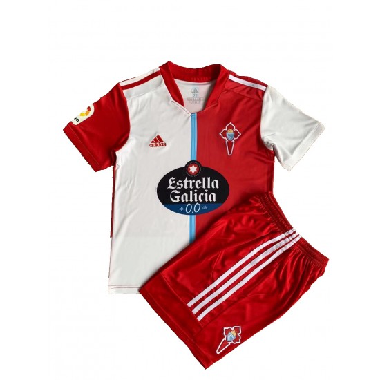 Celta de Vigo Voetbalshirt Kleuters/Kids Uit Tenue 2021-2022 Korte Mouw