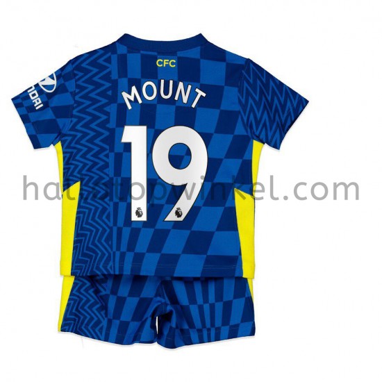 Chelsea Voetbalshirt Mason Mount 19 Kleuters/Kids Thuis Tenue 2021-2022 Korte Mouw