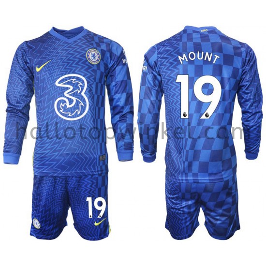 Chelsea Voetbalshirt Mount 19 Kleuters/Kids Thuis Tenue 2021-2022 Lange Mouw
