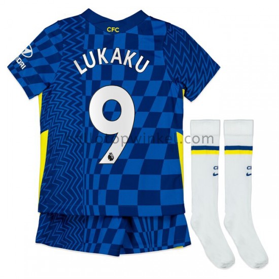 Chelsea Voetbalshirt Romelu Lukaku 9 Kleuters/Kids Thuis Tenue 2021-2022 Korte Mouw