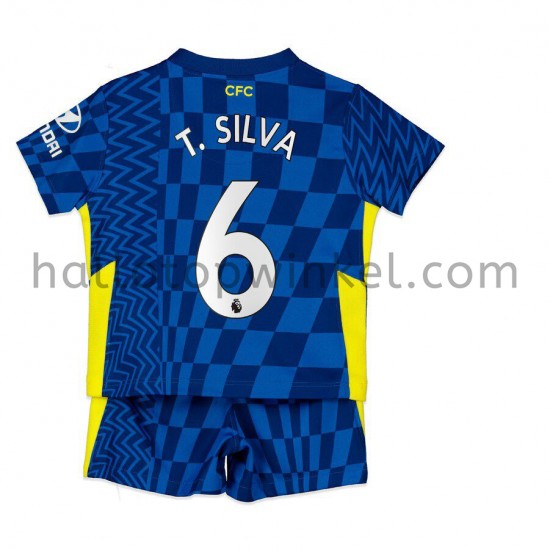 Chelsea Voetbalshirt T. Silva 6 Kleuters/Kids Thuis Tenue 2021-2022 Korte Mouw