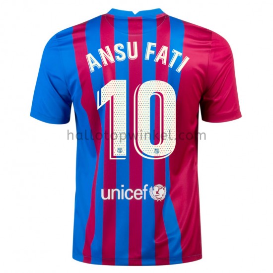 FC Barcelona Voetbalshirt Ansu Fati 10 Thuis Tenue 2021-2022 Korte Mouw