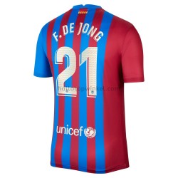 FC Barcelona Voetbalshirt F.De Jong 21 Thuis Tenue 2021-2022 Korte Mouw