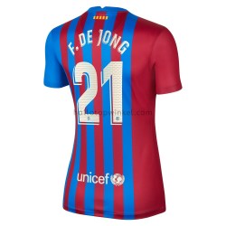 FC Barcelona Voetbalshirt F.De Jong 21 Dames Thuis Tenue 2021-2022 Korte Mouw
