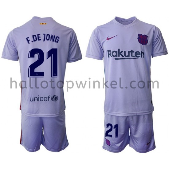 FC Barcelona Voetbalshirt Frenkie de Jong 21 Kleuters/Kids Uit Tenue 2021-2022 Korte Mouw