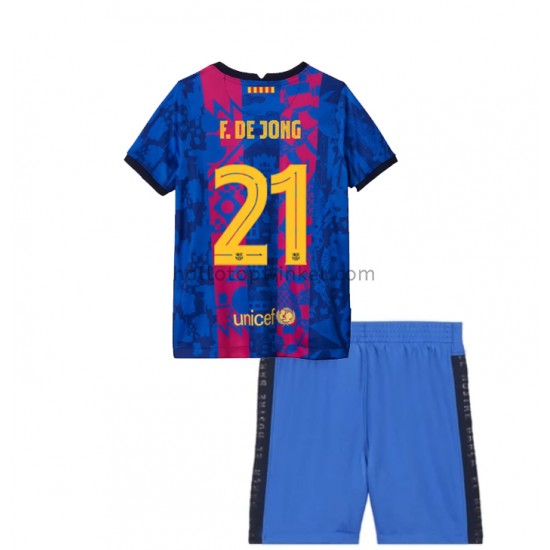 FC Barcelona Voetbalshirt Frenkie de Jong 21 Kleuters/Kids Derde Tenue 2021-2022 Korte Mouw