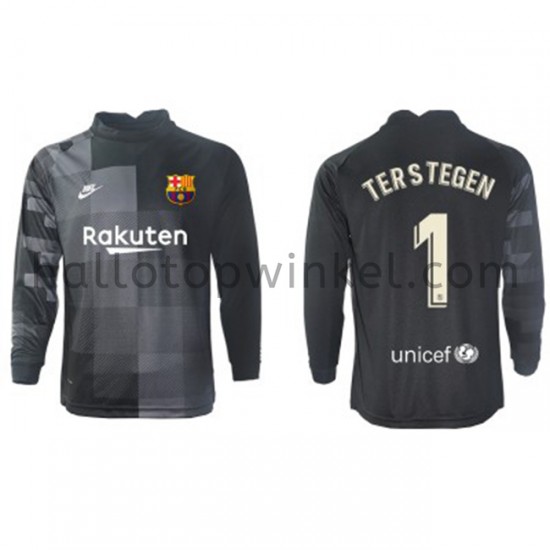 FC Barcelona Voetbalshirt Doelman Ter Stegen 1 Uit Tenue 2021-2022 Lange Mouw