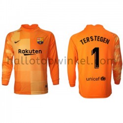 FC Barcelona Voetbalshirt Doelman Ter Stegen 1 Thuis Tenue 2021-2022 Lange Mouw