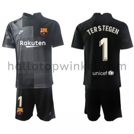 FC Barcelona Voetbalshirt Doelman Ter Stegen 1 Kleuters/Kids Uit Tenue 2021-2022 Korte Mouw