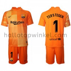 FC Barcelona Voetbalshirt Doelman Ter Stegen 1 Kleuters/Kids Thuis Tenue 2021-2022 Korte Mouw