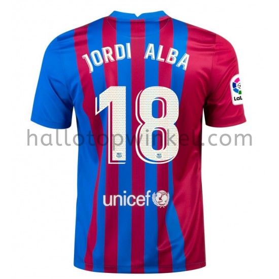 FC Barcelona Voetbalshirt Jordi Alba 18 Thuis Tenue 2021-2022 Korte Mouw