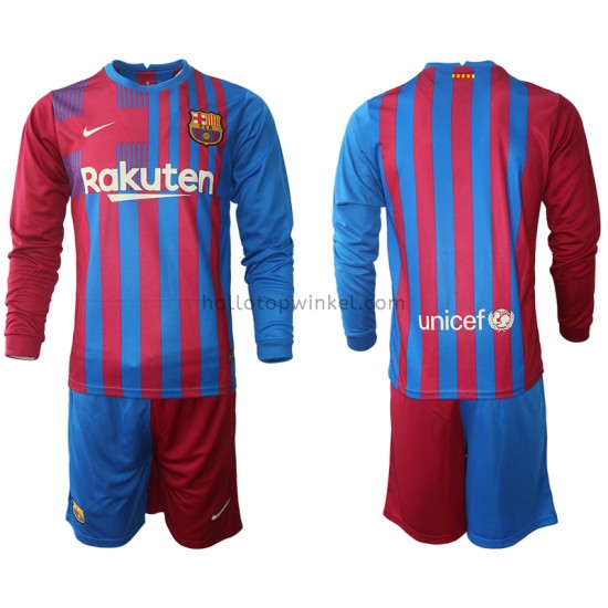 FC Barcelona Voetbalshirt Kleuters/Kids Thuis Tenue 2021-2022 Lange Mouw