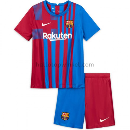 FC Barcelona Voetbalshirt Kleuters/Kids Thuis Tenue 2021-2022 Korte Mouw