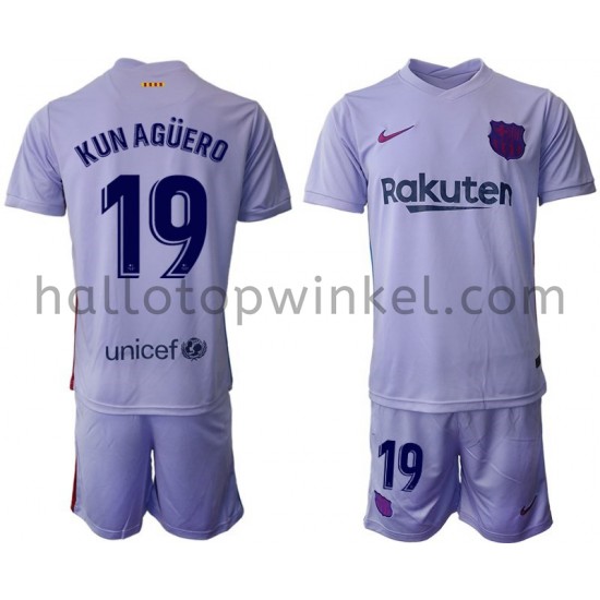 FC Barcelona Voetbalshirt Kun Aguero 19 Kleuters/Kids Uit Tenue 2021-2022 Korte Mouw