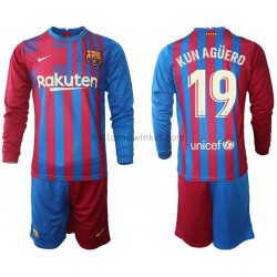 FC Barcelona Voetbalshirt Kun Aguero 19 Kleuters/Kids Thuis Tenue 2021-2022 Lange Mouw