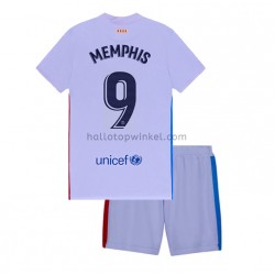 FC Barcelona Voetbalshirt Memphis Depay 9 Kleuters/Kids Uit Tenue 2021-2022 Korte Mouw