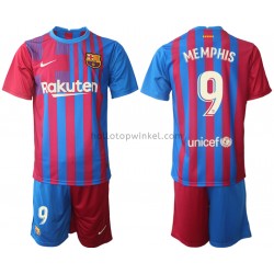 FC Barcelona Voetbalshirt Memphis Depay 9 Kleuters/Kids Thuis Tenue 2021-2022 Korte Mouw