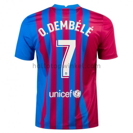 FC Barcelona Voetbalshirt O. Dembele 7 Thuis Tenue 2021-2022 Korte Mouw