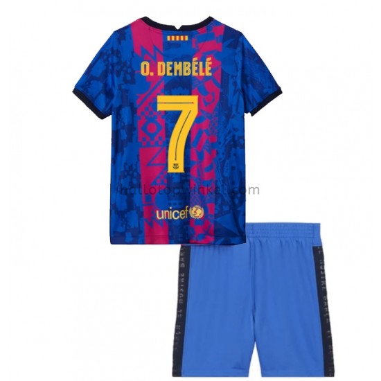 FC Barcelona Voetbalshirt O. Dembele 7 Kleuters/Kids Derde Tenue 2021-2022 Korte Mouw