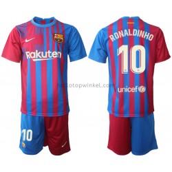 FC Barcelona Voetbalshirt Ronaldinho 10 Kleuters/Kids Thuis Tenue 2021-2022 Korte Mouw
