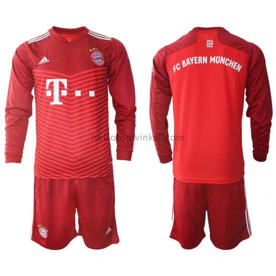 FC Bayern München Voetbalshirt Kleuters/Kids Thuis Tenue 2021-2022 Lange Mouw