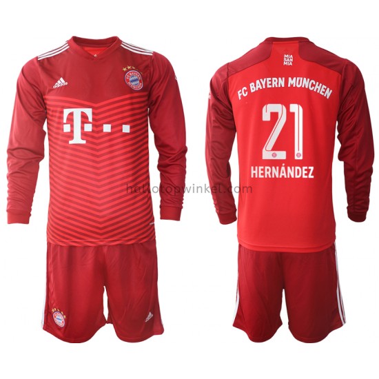 FC Bayern München Voetbalshirt Lucas Hernandez 21 Kleuters/Kids Thuis Tenue 2021-2022 Lange Mouw