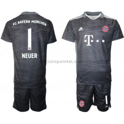 FC Bayern München Voetbalshirt Manuel Neuer 1 Doelman Kleuters/Kids Uit Tenue 2021-2022 Korte Mouw