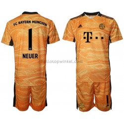 FC Bayern München Voetbalshirt Manuel Neuer 1 Doelman Kleuters/Kids Thuis Tenue 2021-2022 Korte Mouw