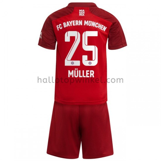 FC Bayern München Voetbalshirt Thomas Muller 25 Kleuters/Kids Thuis Tenue 2021-2022 Korte Mouw