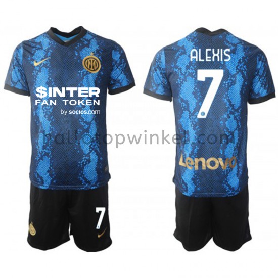 Inter Milan Voetbalshirt Voetbalshirt Alexis Sanchez 7 Kleuters/Kids Thuis Tenue 2021-2022 Korte Mouw