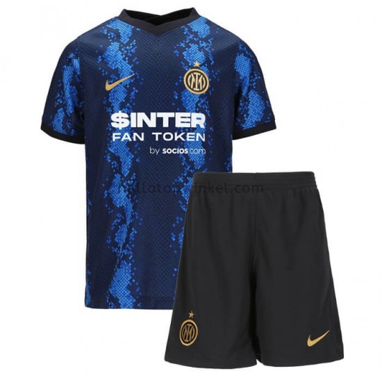 Inter Milan Voetbalshirt Voetbalshirt Kleuters/Kids Thuis Tenue 2021-2022 Korte Mouw