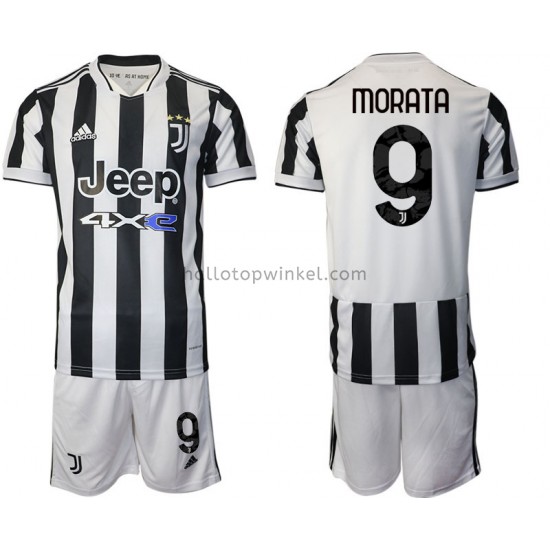 Juventus Voetbalshirt Alvaro Morata 9 Kleuters/Kids Thuis Tenue 2021-2022 Korte Mouw