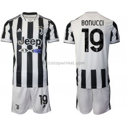 Juventus Voetbalshirt Leonardo Bonucci 19 Kleuters/Kids Thuis Tenue 2021-2022 Korte Mouw