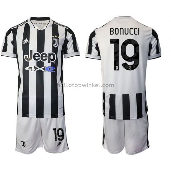 Juventus Voetbalshirt Leonardo Bonucci 19 Kleuters/Kids Thuis Tenue 2021-2022 Korte Mouw