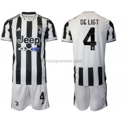 Juventus Voetbalshirt Matthijs de Ligt 4 Kleuters/Kids Thuis Tenue 2021-2022 Korte Mouw