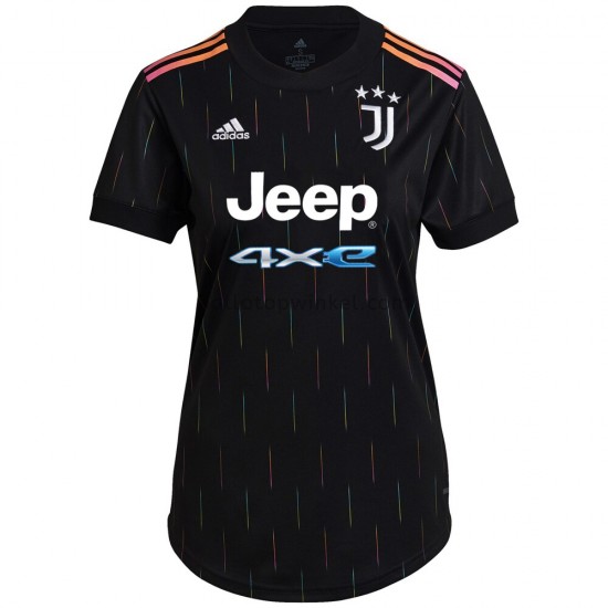 Juventus Voetbalshirt Dames Uit Tenue 2021-2022 Korte Mouw