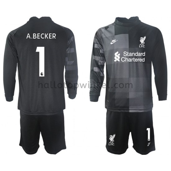 Liverpool Voetbalshirt Doelman A.BECKER 1 Kleuters/Kids Derde Tenue 2021-2022 Lange Mouw