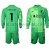 Liverpool Voetbalshirt Doelman Alisson Becker 1 Kleuters/Kids Thuis Tenue 2021-2022 Lange Mouw