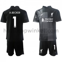 Liverpool Voetbalshirt Doelman Alisson Becker 1 Kleuters/Kids Derde Tenue 2021-2022 Korte Mouw