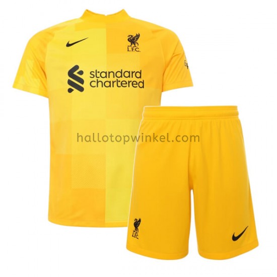 Liverpool Voetbalshirt Doelman Kleuters/Kids Uit Tenue 2021-2022 Korte Mouw