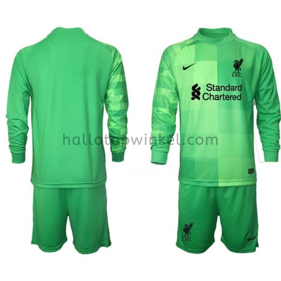 Liverpool Voetbalshirt Doelman Kleuters/Kids Thuis Tenue 2021-2022 Lange Mouw